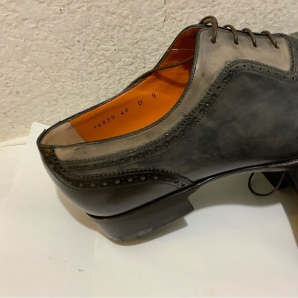 Santoni wingtip  Shoes Goodyear welted features orange leather sole  size 9 main image 8